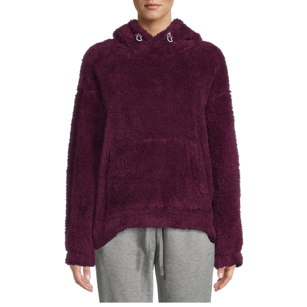 Athletic Works Women's Faux Sherpa Pullover Hoodie